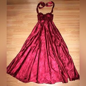 Dark Red Y2K Prom Dress
